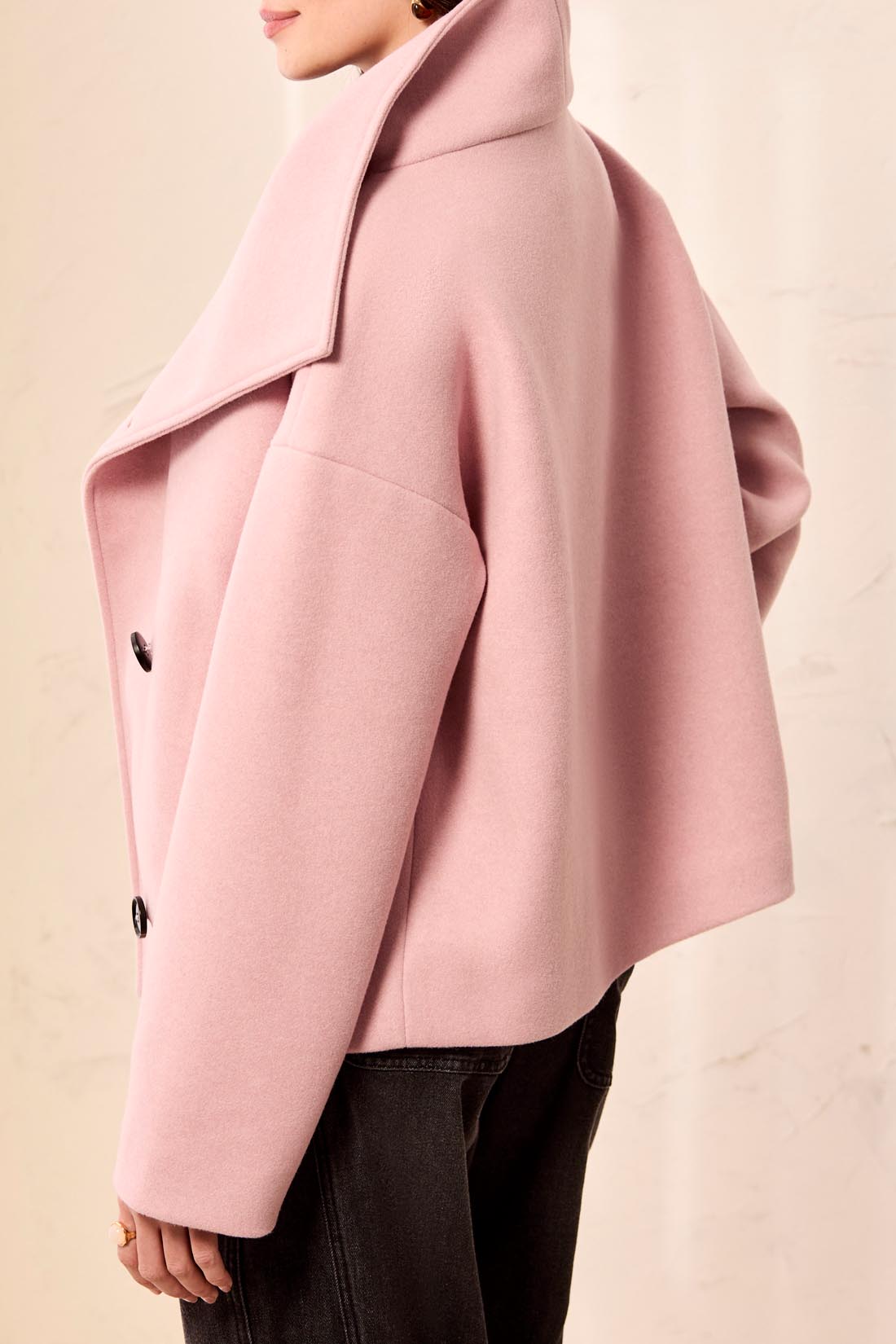 Tribal Lofty Chic Funnel Neck Jacket Pink Frost 63430-5847-3378