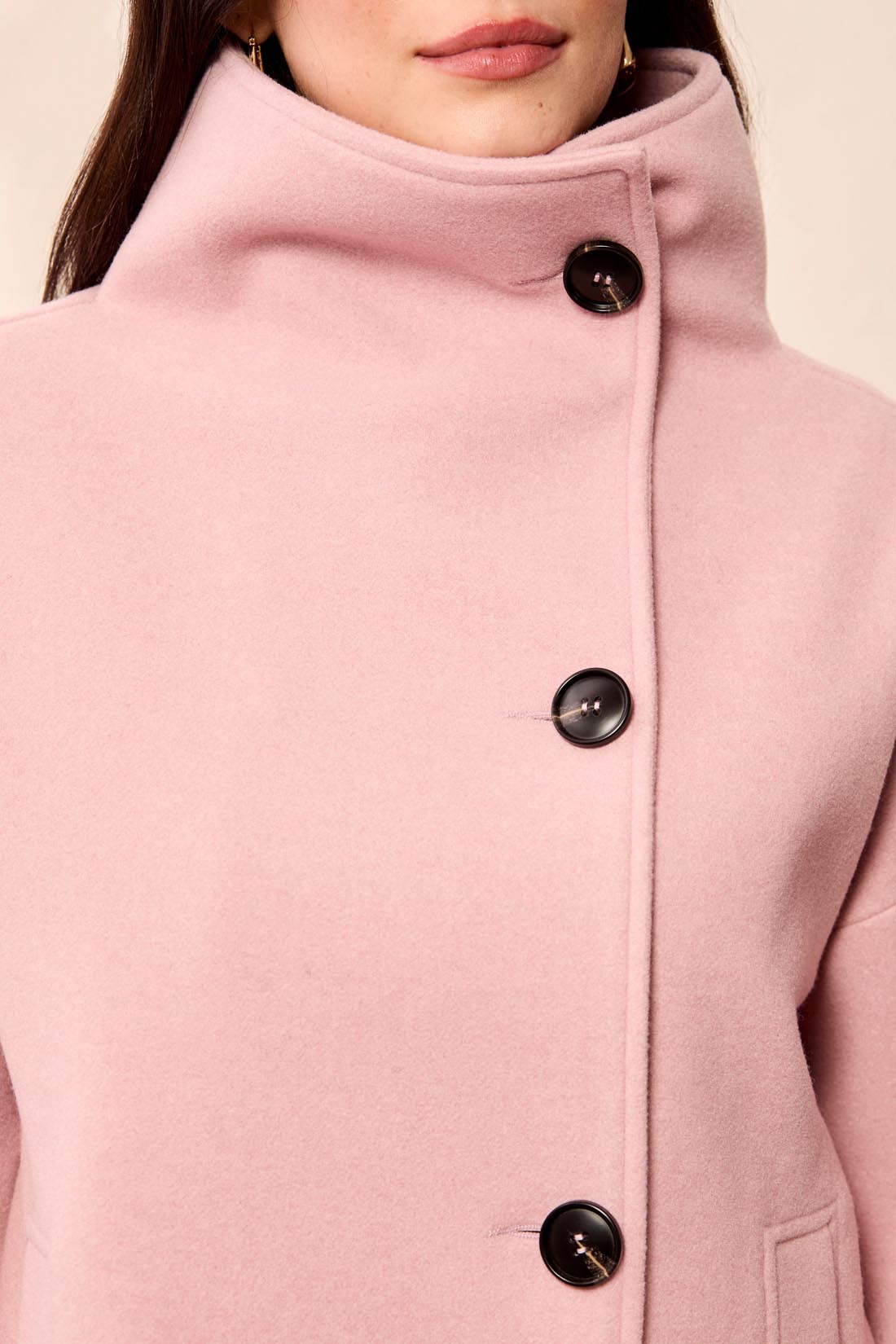 Tribal Lofty Chic Funnel Neck Jacket Pink Frost 63430-5847-3378