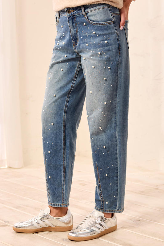 Tribal Audrey Barrel Jeans w/Pearls & Stones Stargazer 63470-5853-1608