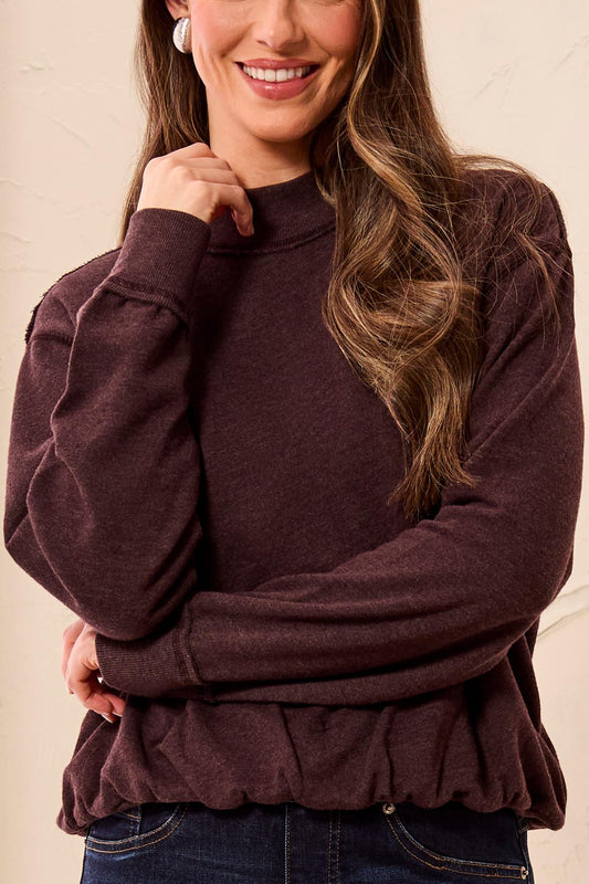 Tribal Garment Dye Bubble Sweatshirt w/Rib Saddlebrown 63530-5722-1297