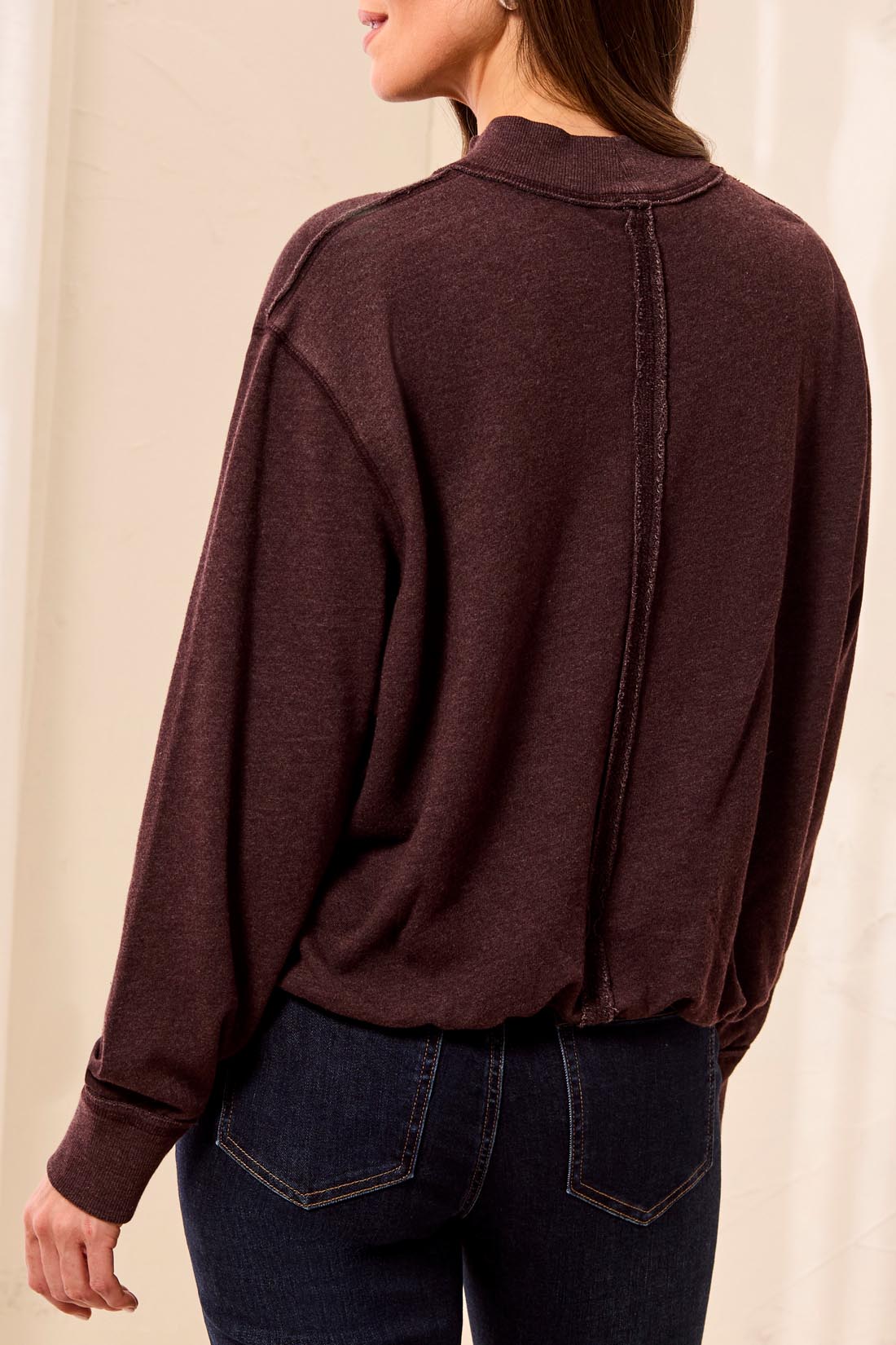 Tribal Garment Dye Bubble Sweatshirt w/Rib Saddlebrown 63530-5722-1297