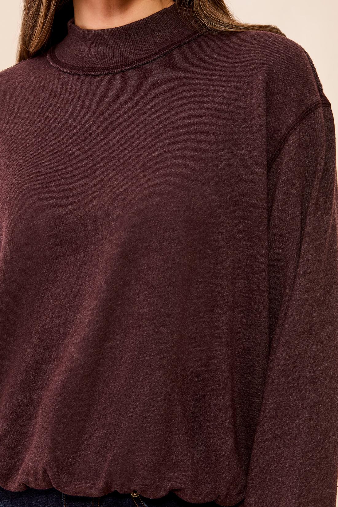 Tribal Garment Dye Bubble Sweatshirt w/Rib Saddlebrown 63530-5722-1297