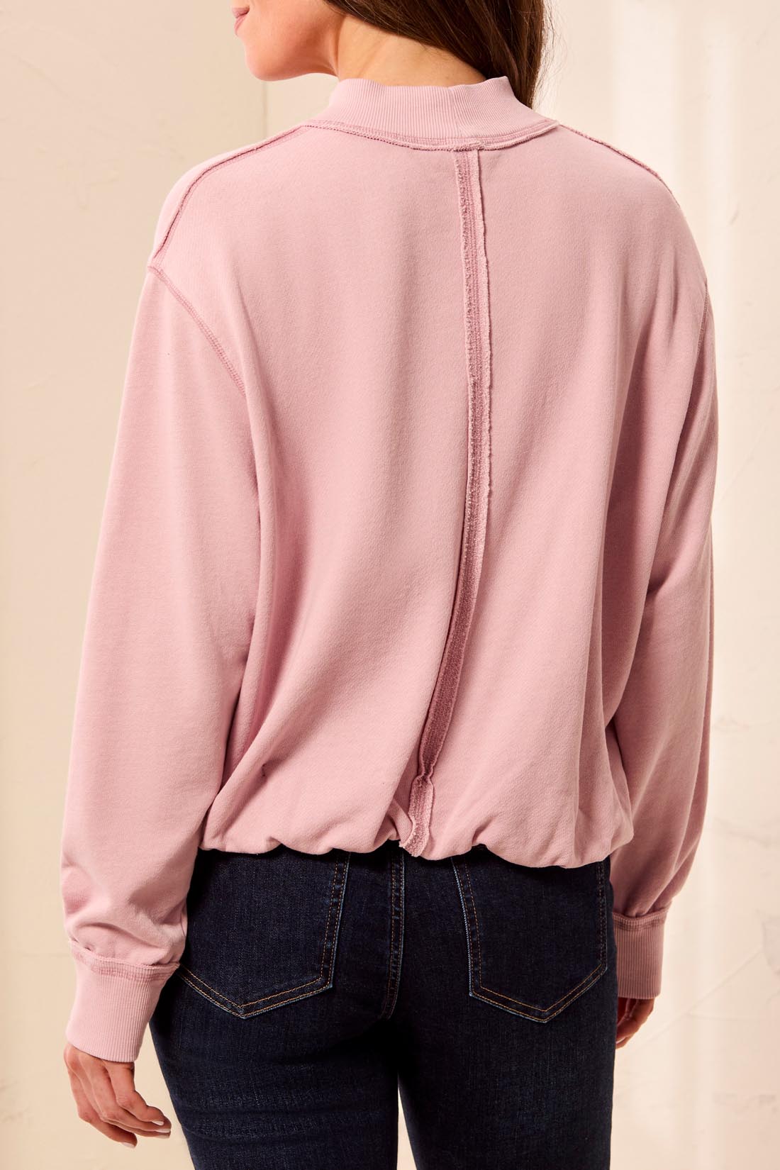 Tribal Garment Dye Bubble Sweatshirt w/Rib Pink Frost 63530-5722-3378