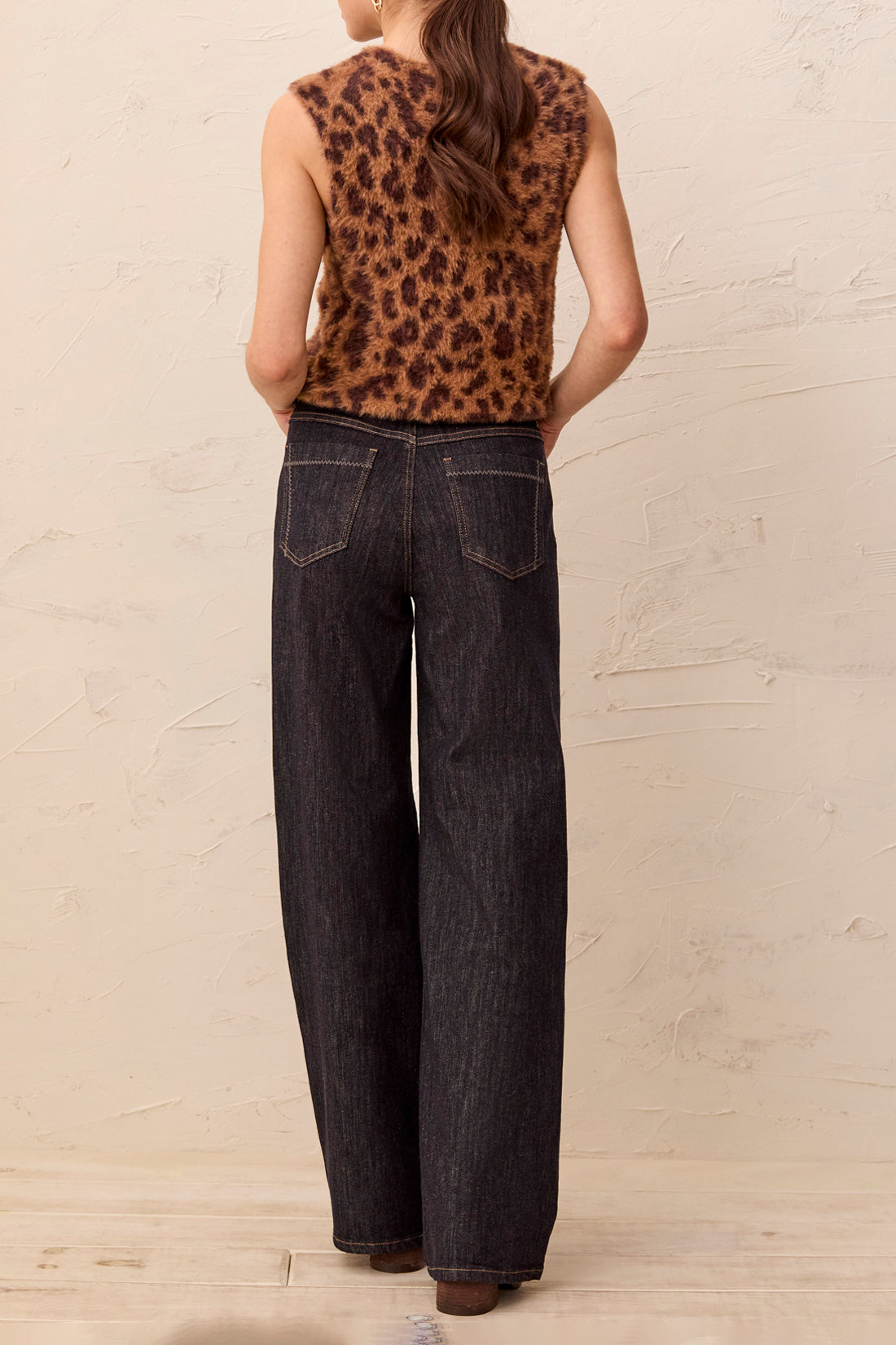 Tribal Audrey Embroidered Wide Denim w/Charm Rinse 63540-5829-2200