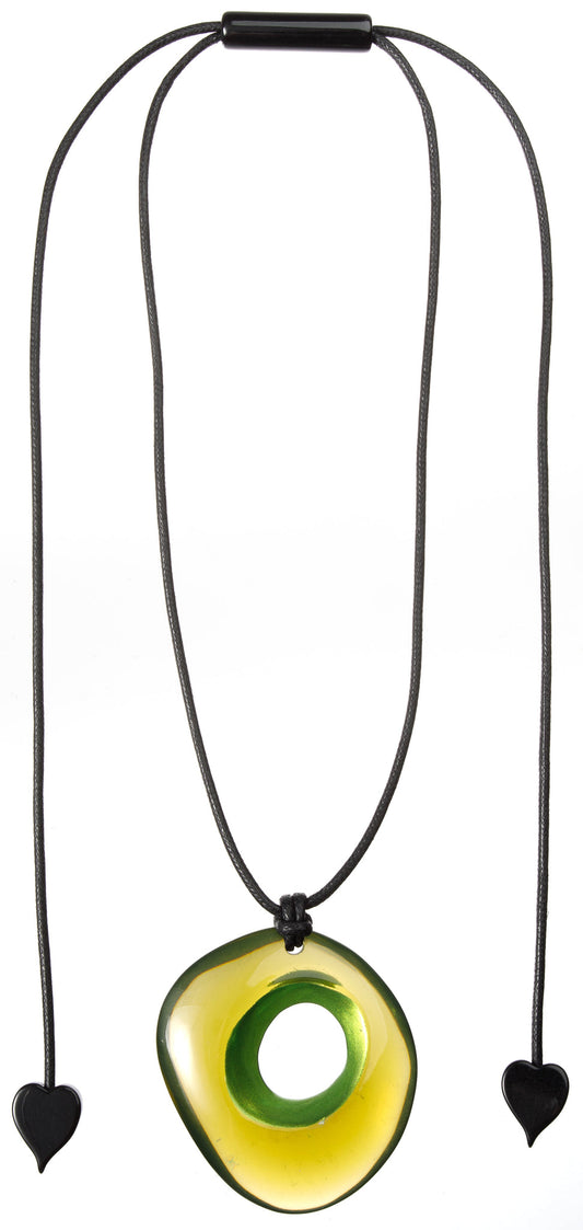 Zsiska Crescence Bead Pendant Necklace Olive Green 6440202GREEQ00