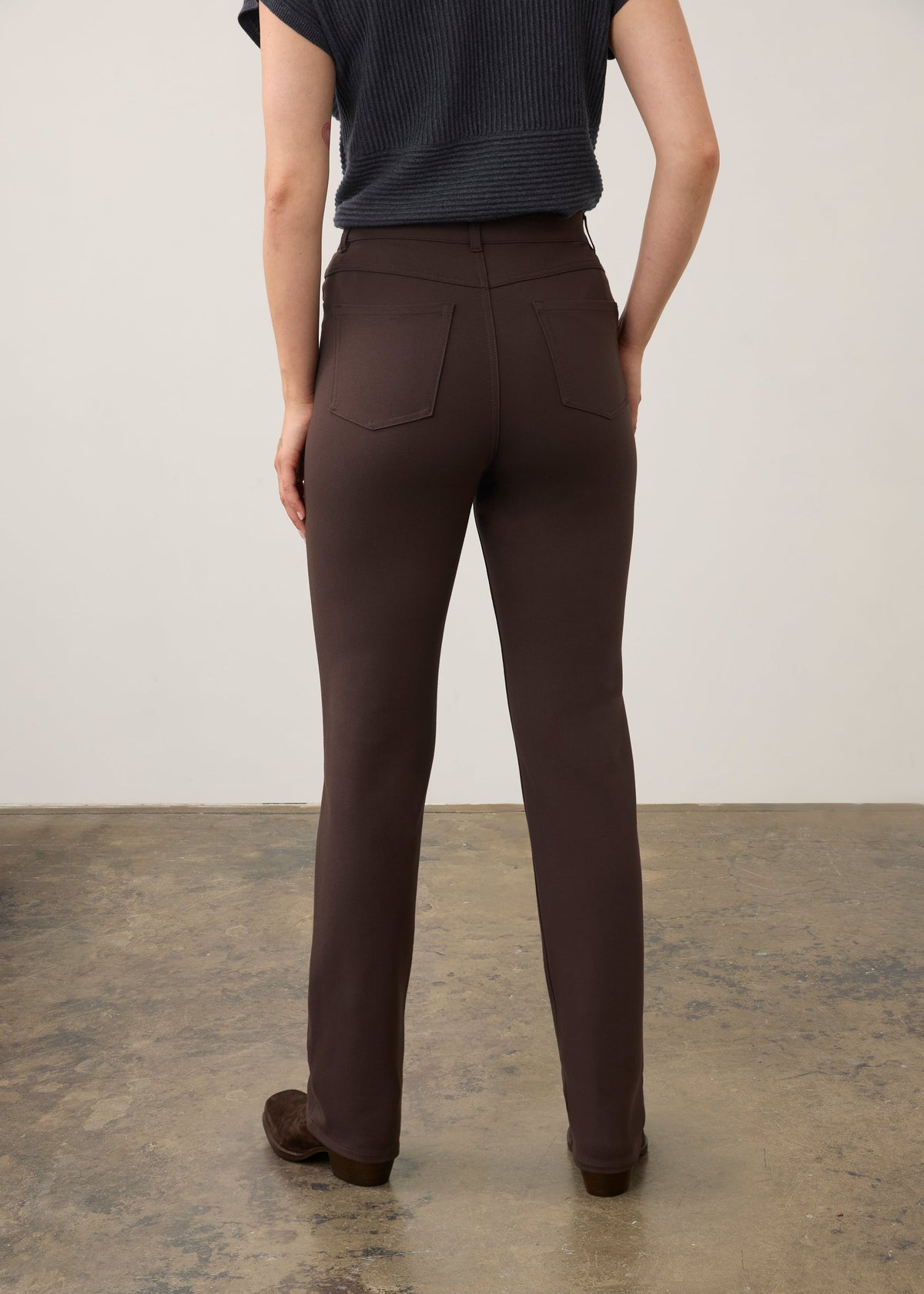 FDJ Petite Suzanne Straight Leg Pant Brown 6496396