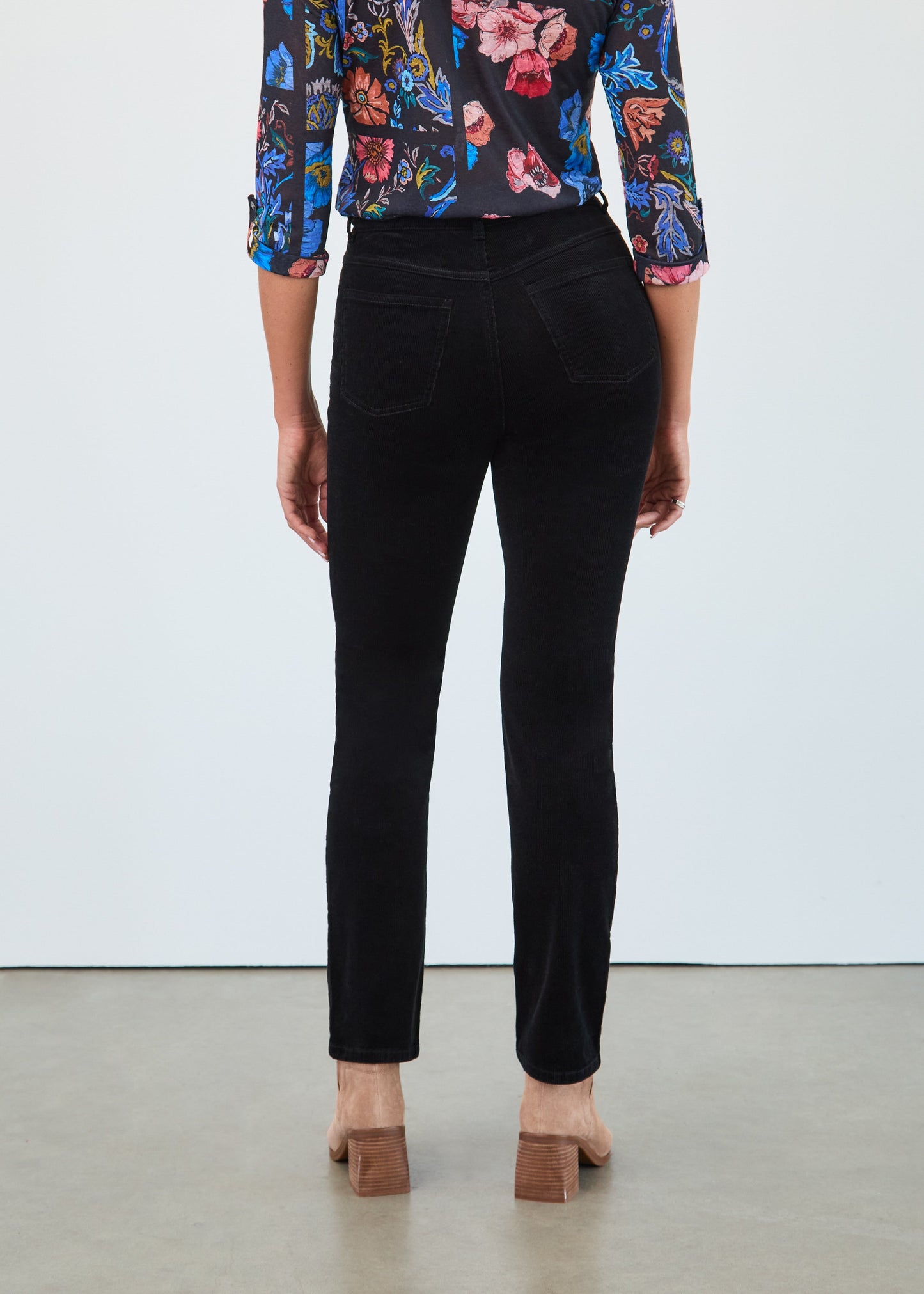 FDJ Petite Suzanne Straight Leg Corduroy Pant Black 8937491