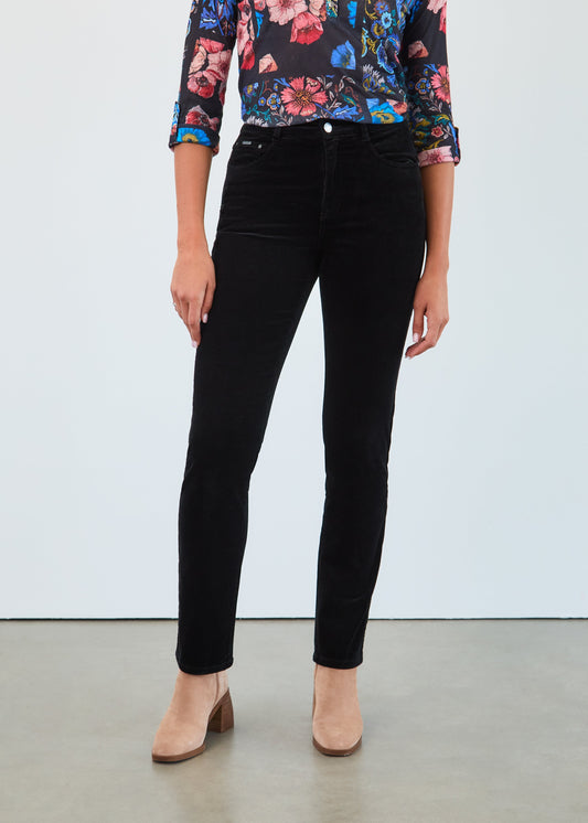 FDJ Petite Suzanne Straight Leg Corduroy Pant Black 8937491
