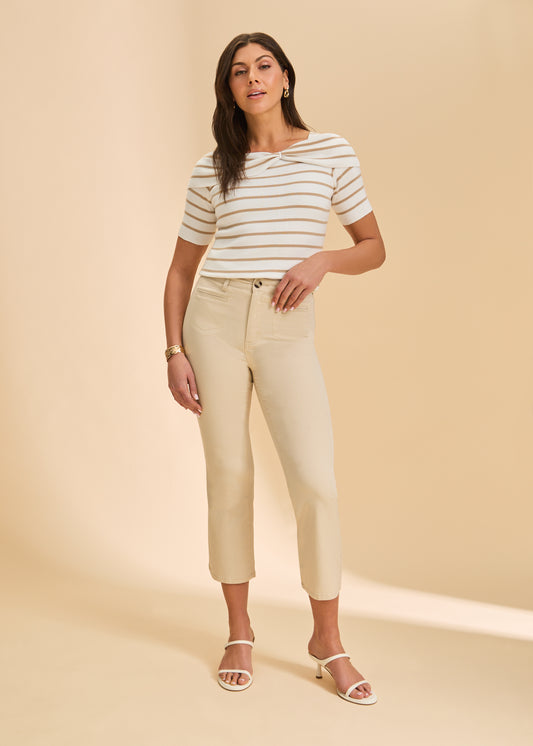 FDJ Suzanne Boot Crop Pants Sand 6964924