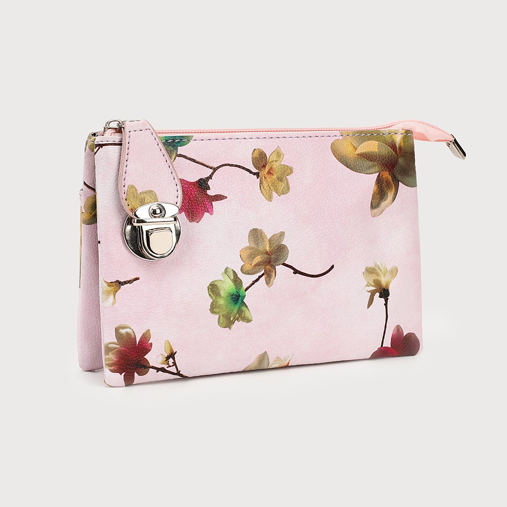 Caracol XBody Bag Multi Pocket Floral Pink 7012-FLW-PNK