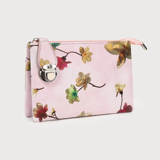 Caracol XBody Bag Multi Pocket Floral Pink 7012-FLW-PNK