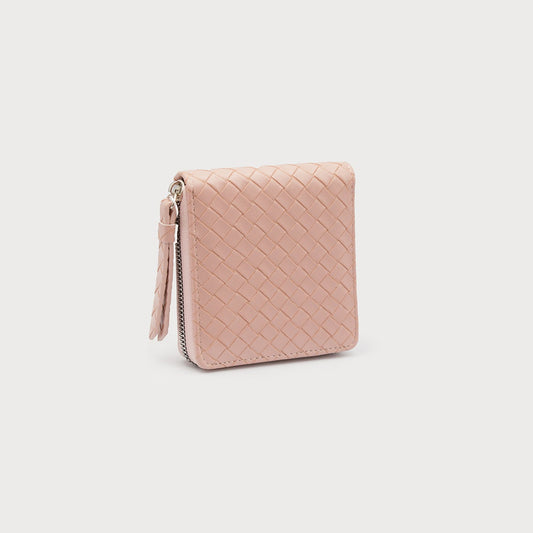 Caracol Square Zippered Wallet w/Card Slots & Closed Coin Pocket Pink 7125-PNK-B