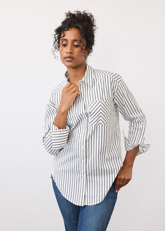 FDJ Long Sleeve Shirt Black Stripe 7481623