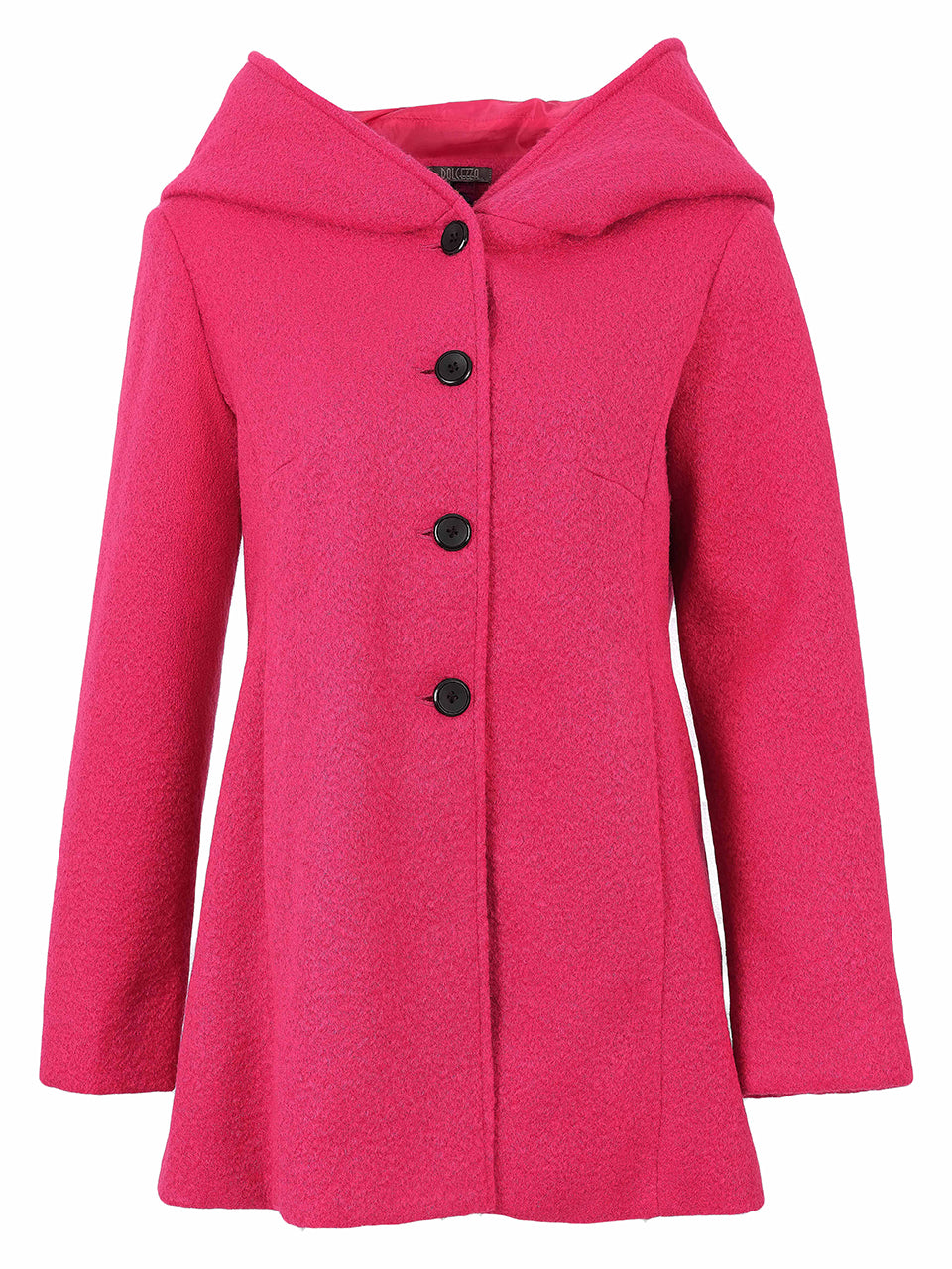 Dolcezza Knit Coat w/Pockets & Hood Fuchsia 76801