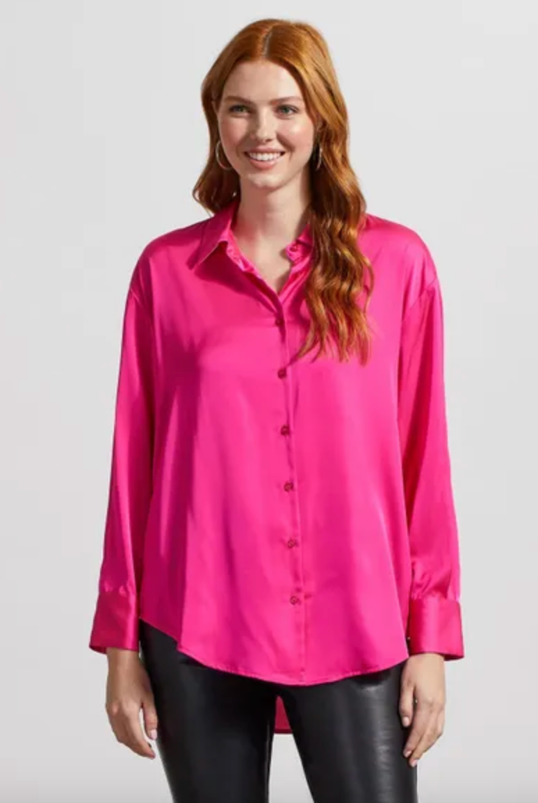 Tribal Drop Shoulder Shirt Fuchsia Pink 79350-4870-3003