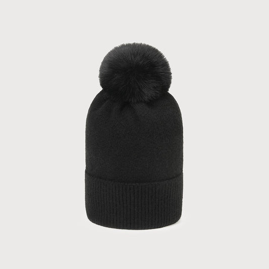 Caracol Warm Hat w/Pom Black 8008-BLK