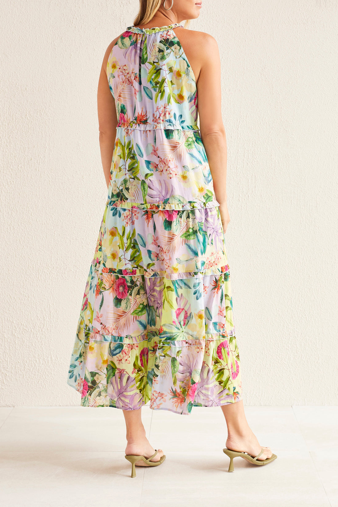 Tribal Sleeveless Tiered Maxi Dress w/Lining Sea Salt 8670-3917-3038