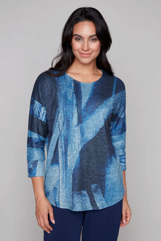 Claire Desjardins Knit Top "Blue Crossings" 92352