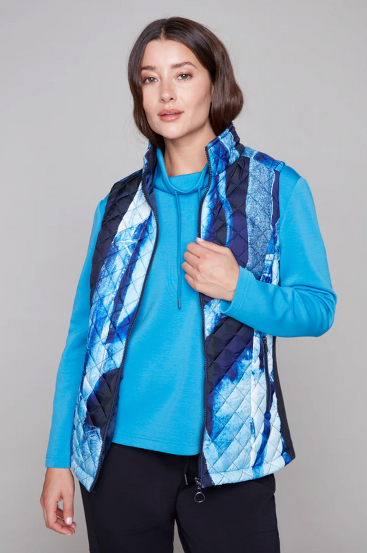 Claire Desjardins Woven Vest "Blue Crossings" 92353