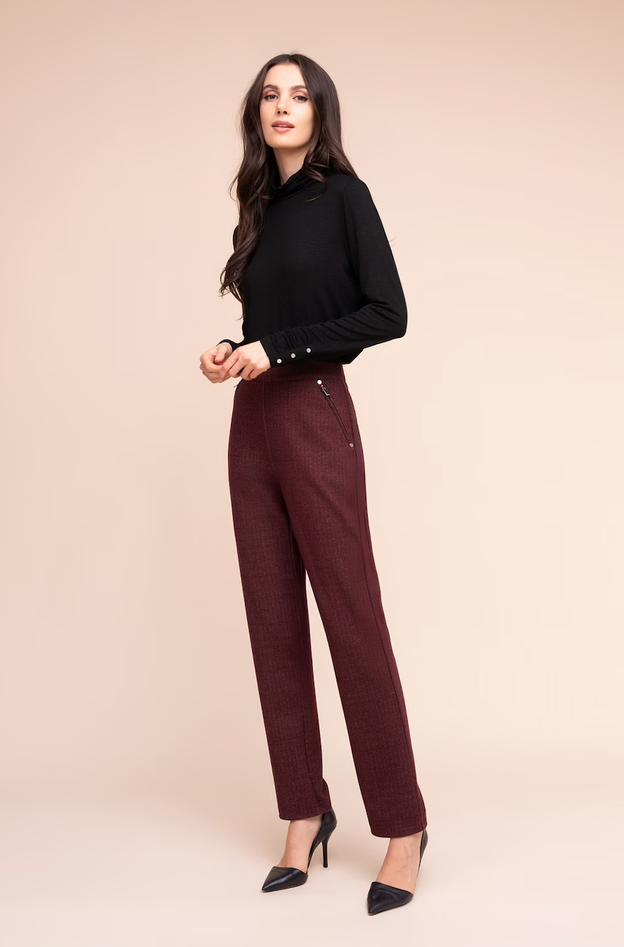 Alison Sheri Mock Neck Pullover w/Button Detail Black A48047