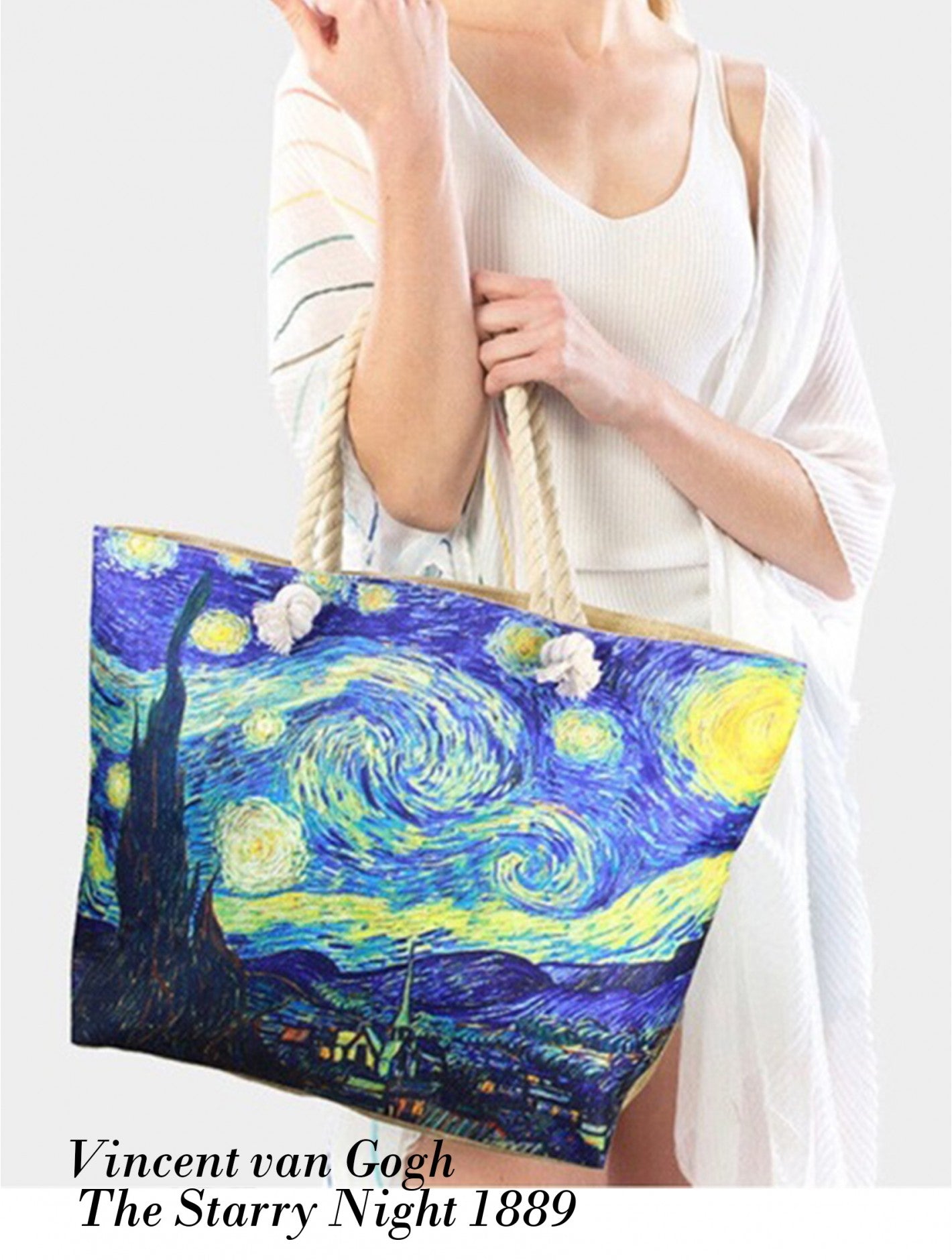 Cherie Bliss Starry Night Oil Painting Shoulder Bag BG1611