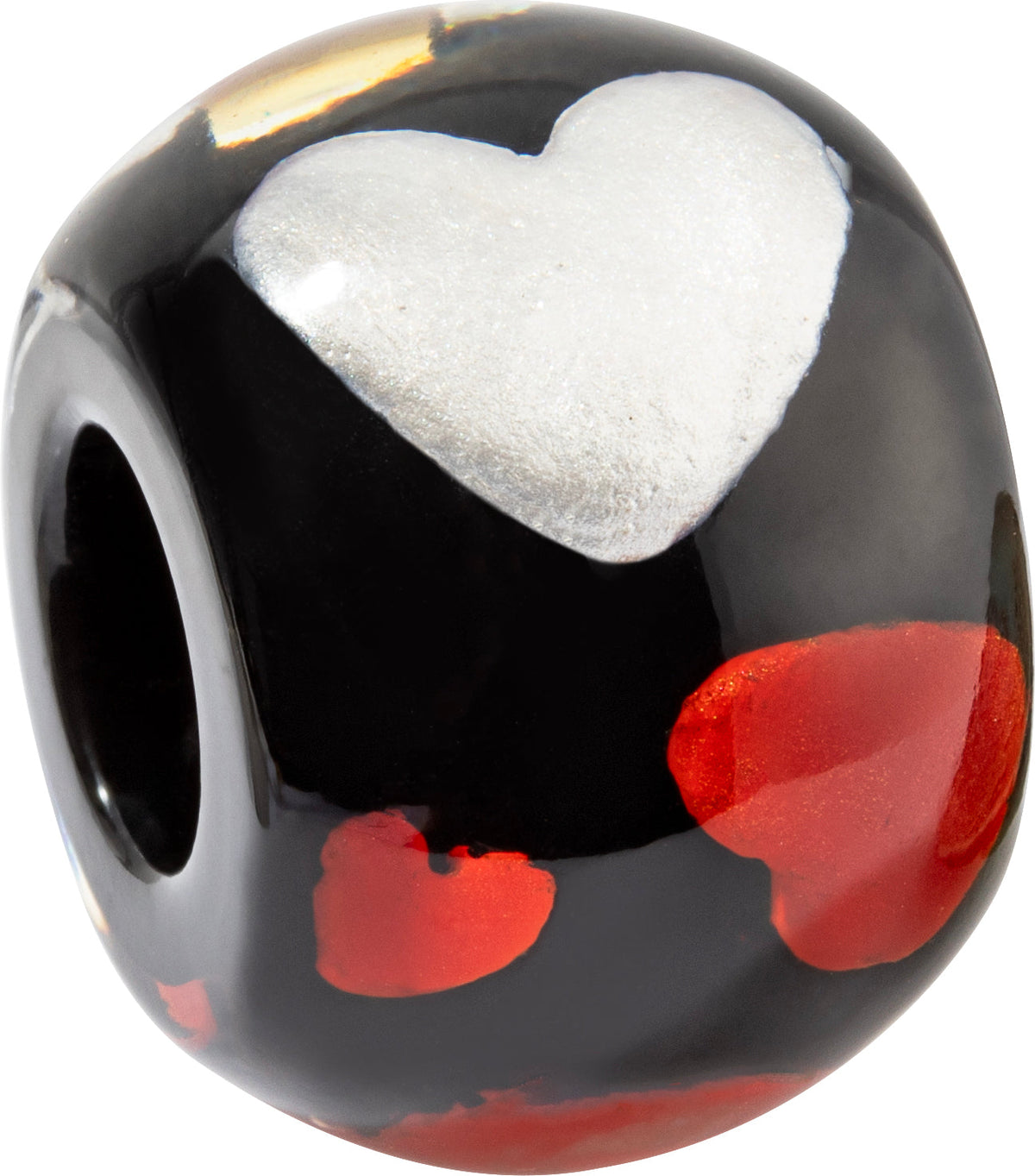 Zsiska Bliss Series Round Bead Black w/Multi-Colour Hearts BHEA1