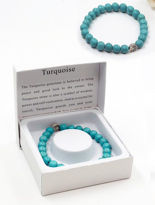 Cherie Bliss Turquoise Blessing Bead Bracelet With Gift Box BR1232-02