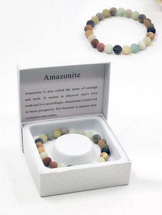 Cherie Bliss Amazonite Blessing Bead Bracelet With Gift Box Multi BR1234-01