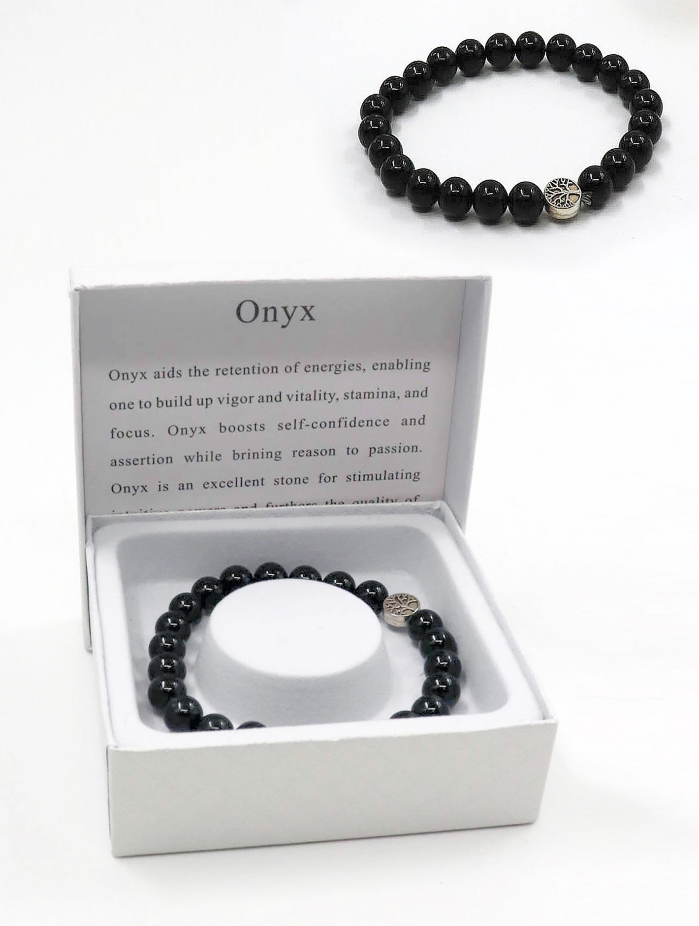 Cherie Bliss Onyx Blessing Bead Bracelet With Gift Box BR1234-02