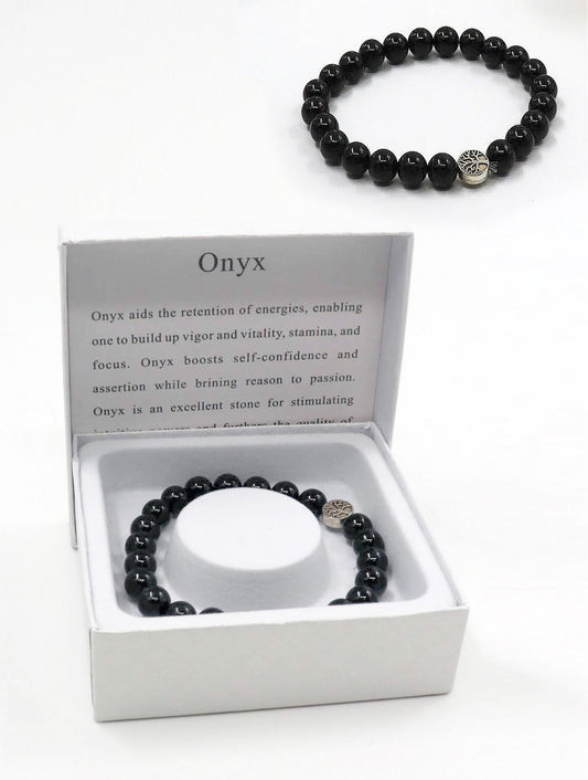 Cherie Bliss Onyx Blessing Bead Bracelet With Gift Box BR1234-02