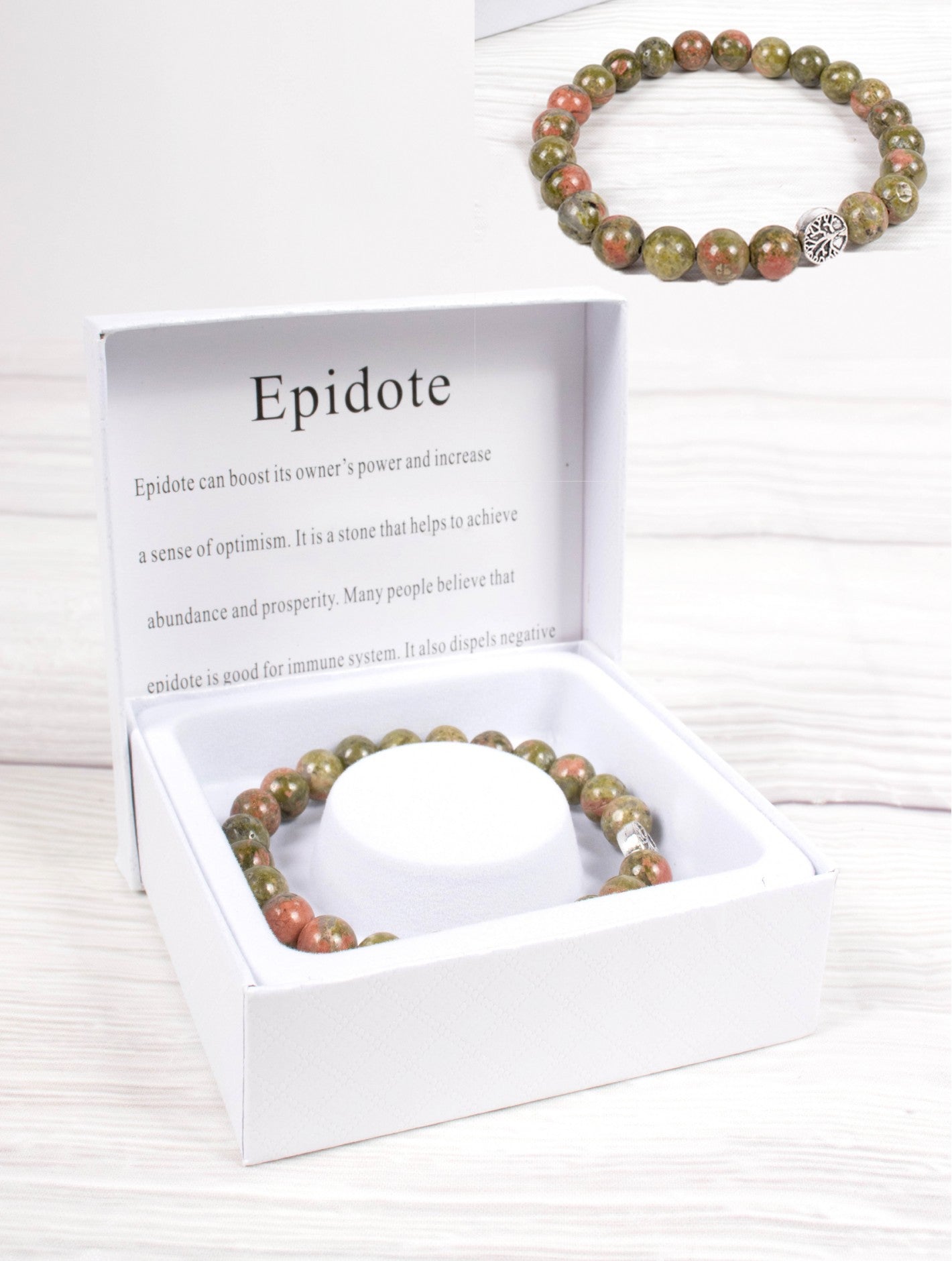 Cherie Bliss Epidote Blessing Bead Bracelet With Gift Box BR1238