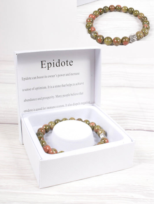Cherie Bliss Epidote Blessing Bead Bracelet With Gift Box BR1238