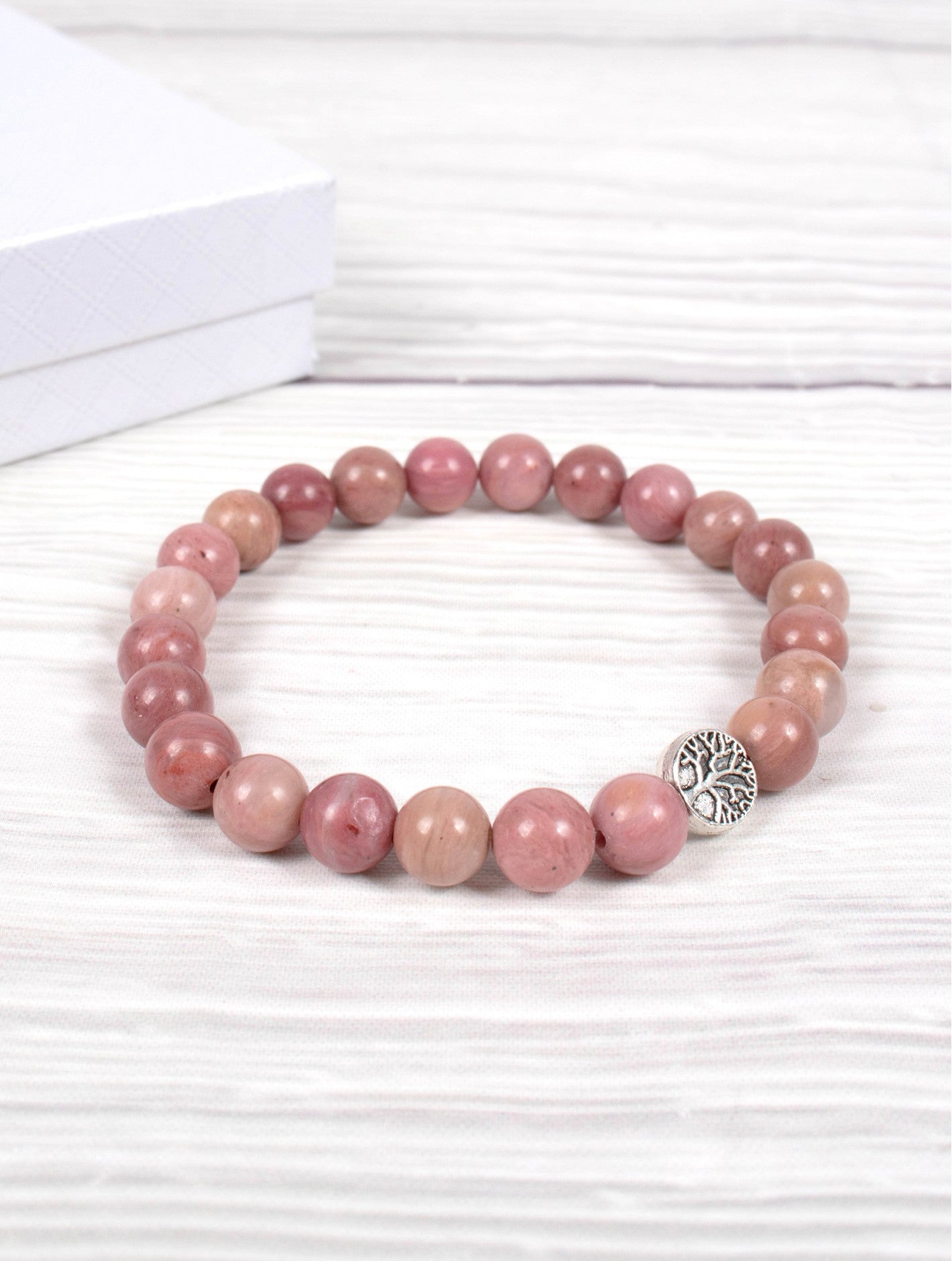 Cherie Bliss Rhodochrosite Blessing Bead Bracelet With Gift Box BR1241