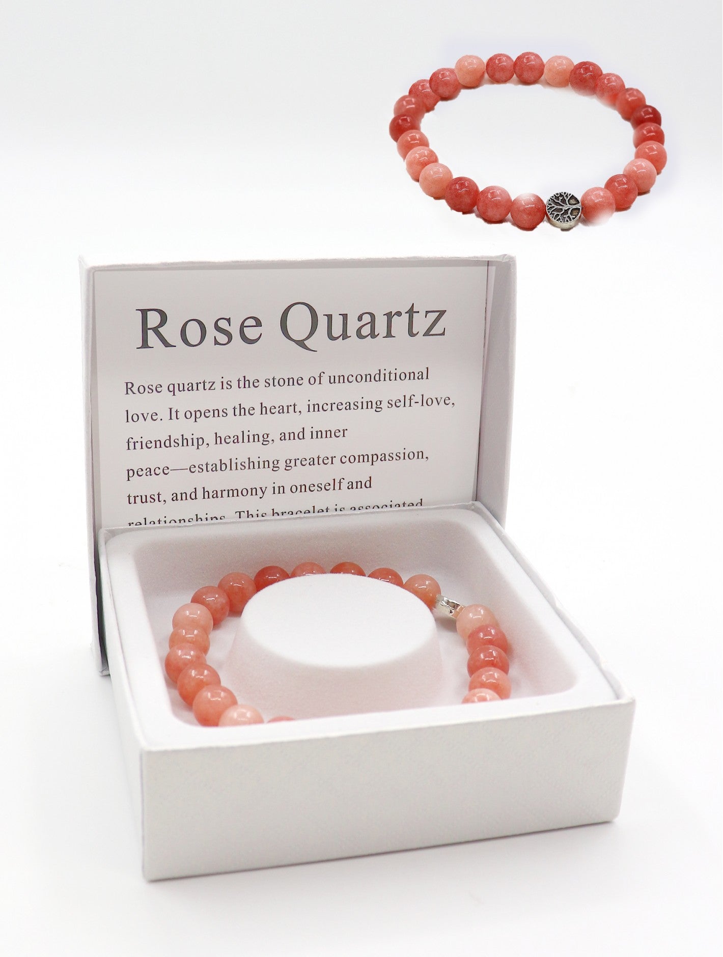 Cherie Bliss Red Quartz Blessing Bead Bracelet w/Gift Box BR1254