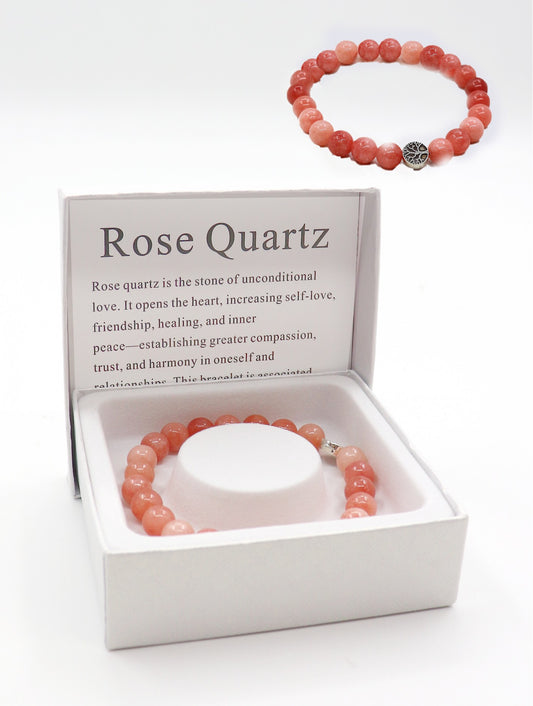 Cherie Bliss Red Quartz Blessing Bead Bracelet w/Gift Box BR1254