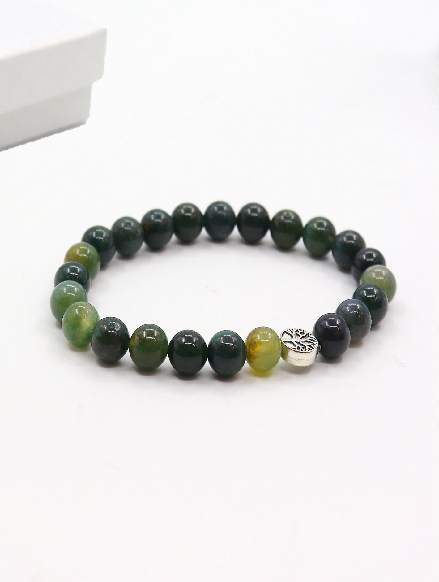 Cherie Bliss Tree Agate Blessing Bead Bracelet With Gift Box BR1262