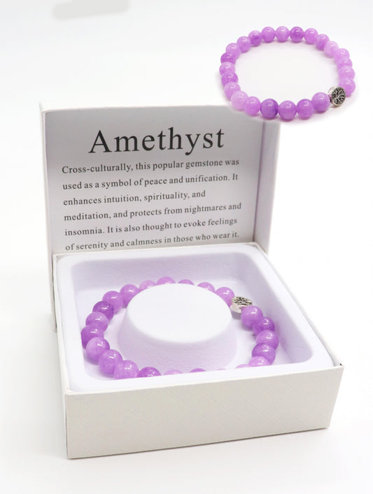 Cherie Bliss Amethyst Blessing Bead Bracelet w/Gift Box BR1263
