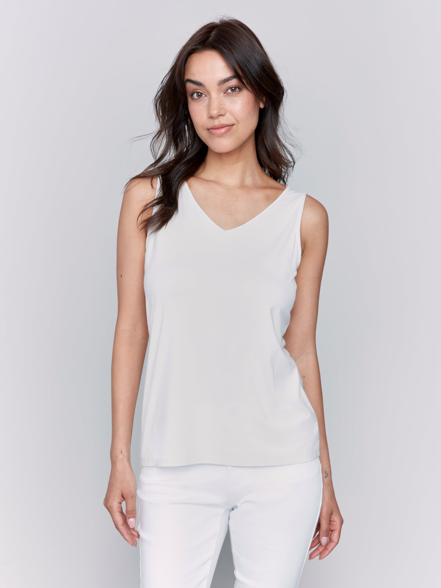 Charlie B Reversible Bamboo Viscose Cami Greige C1243SPK-730A-324