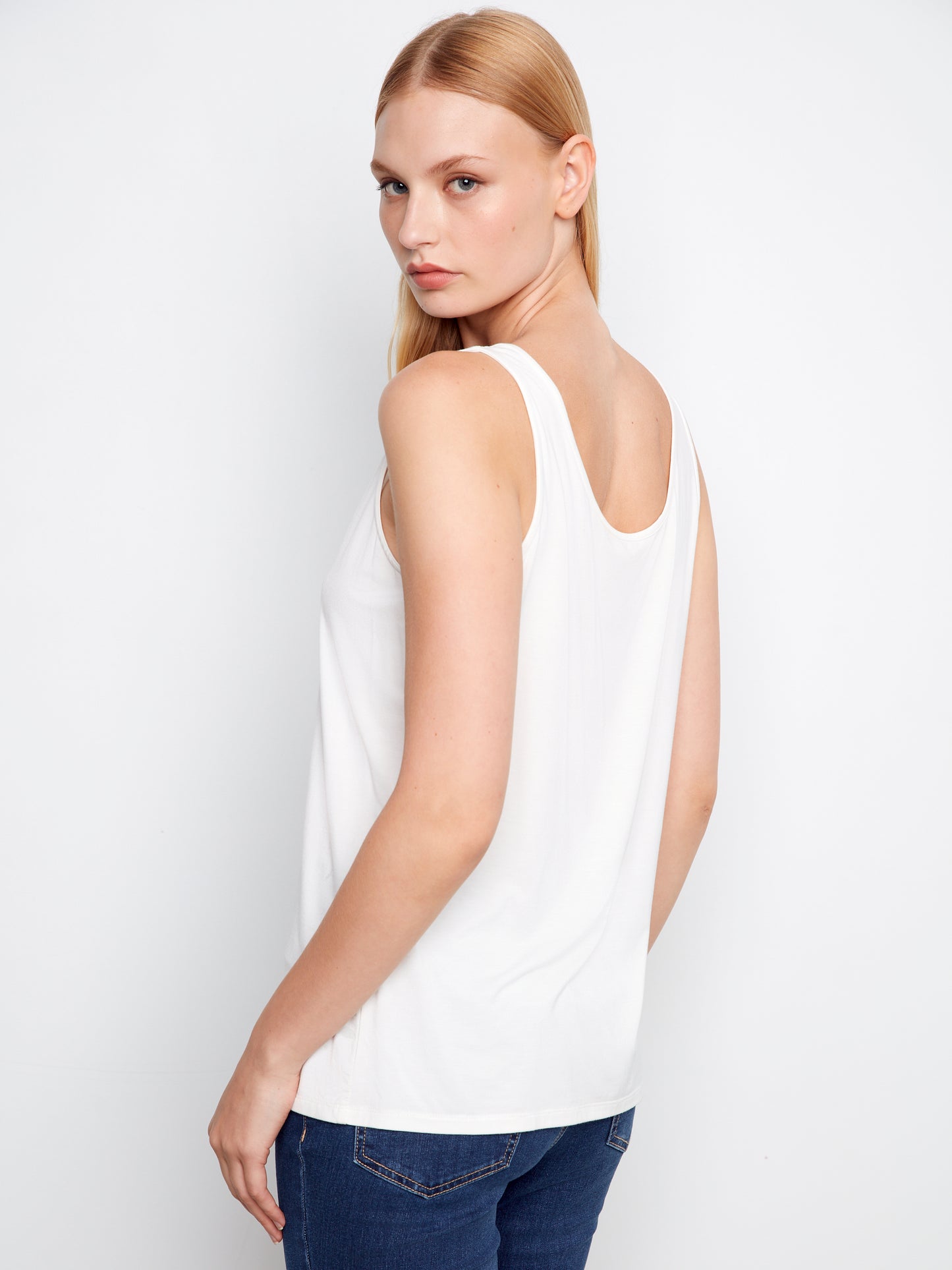 Charlie B Wear 2-Way Bamboo Cami White C1243WPK-730A-002