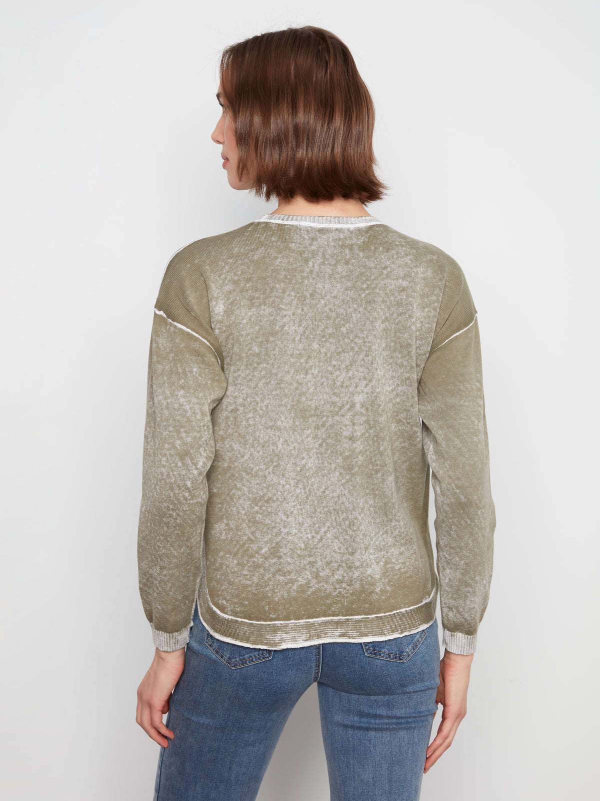 Charlie B Cotton Crew Neck Sweater Verveine C2010-261B-275