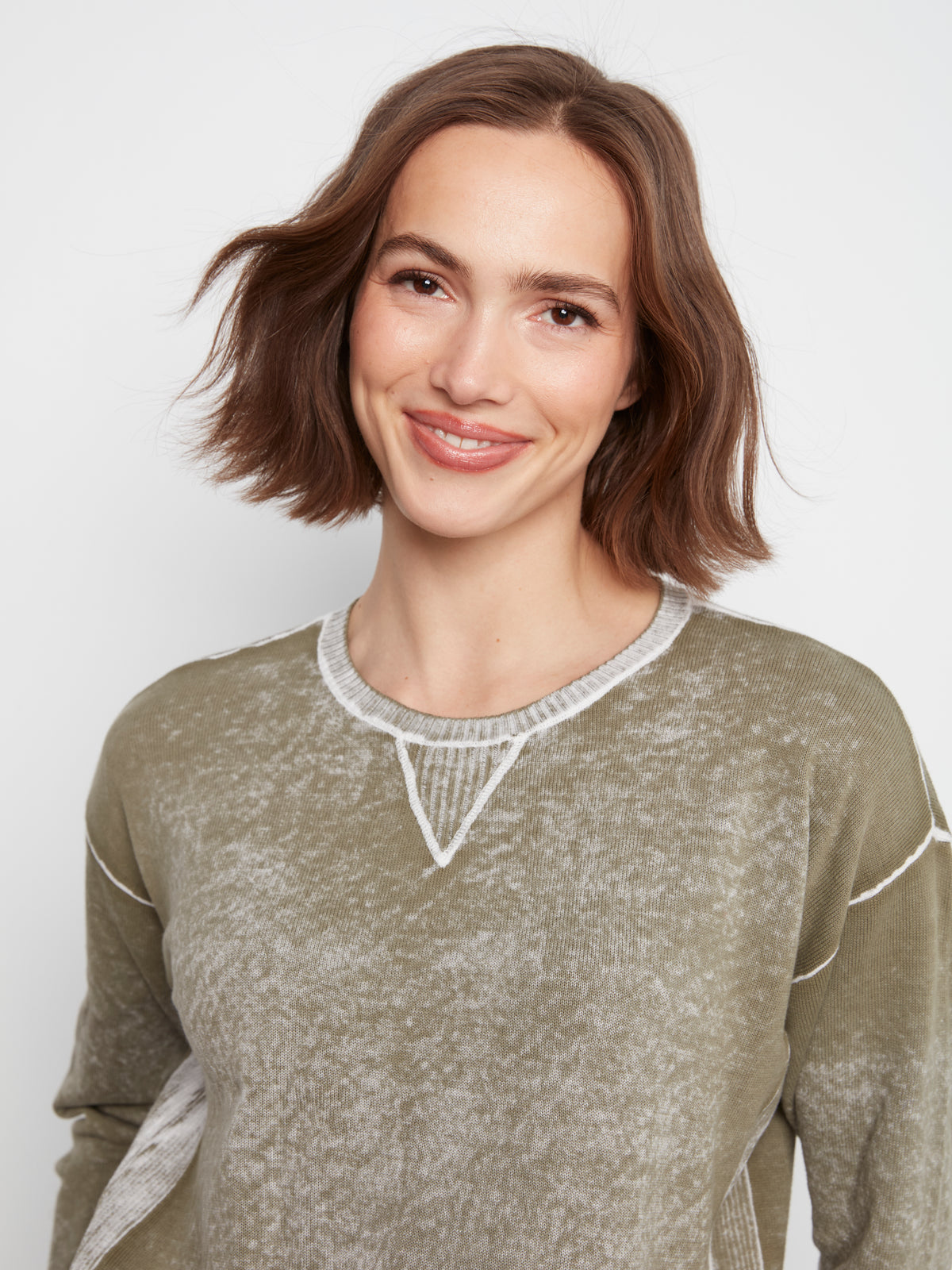 Charlie B Cotton Crew Neck Sweater Verveine C2010-261B-275