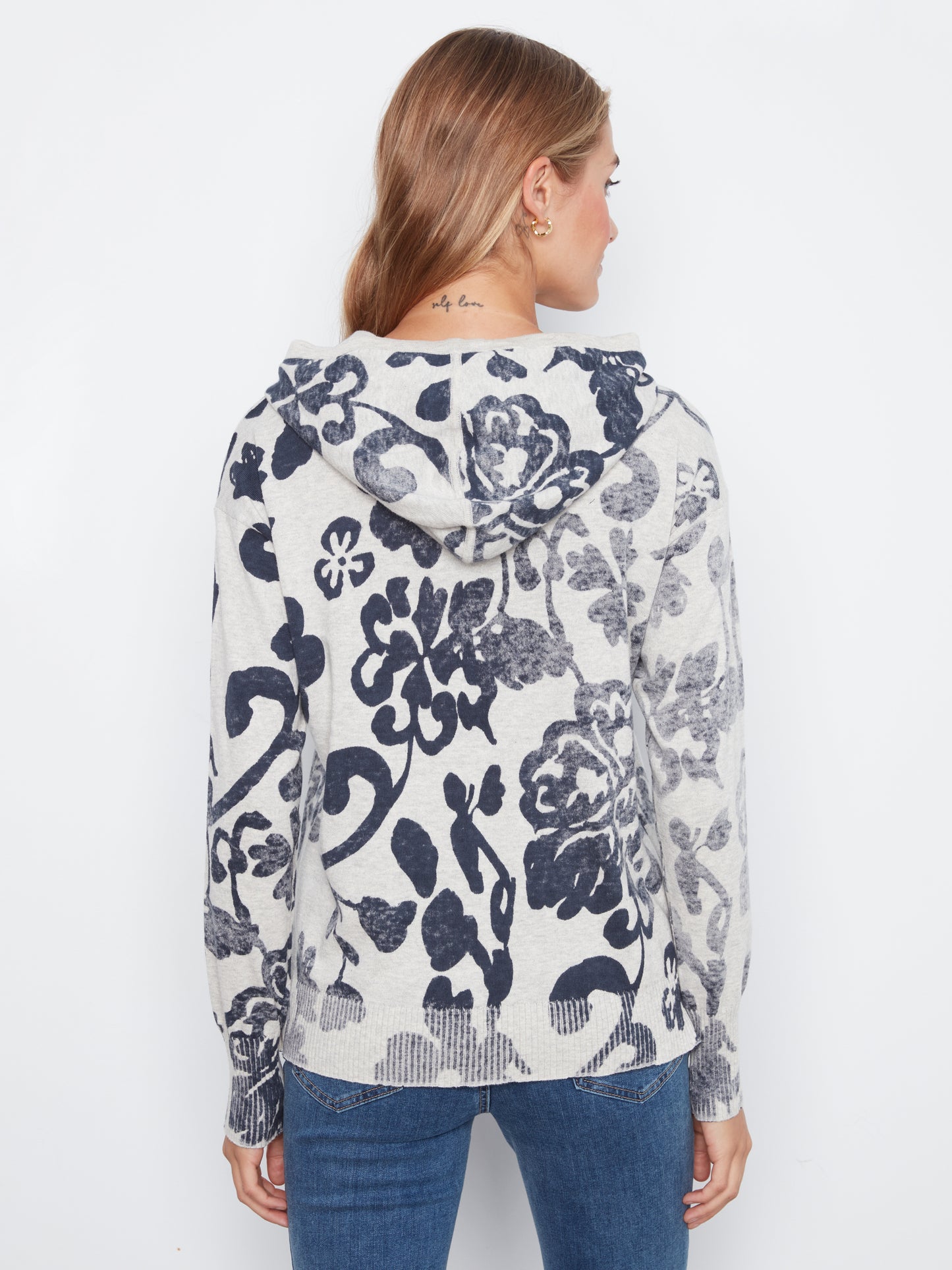 Charlie B Long Sleeve Printed Hoody Popover Sweater Lovely C2616RPR-261B-P274
