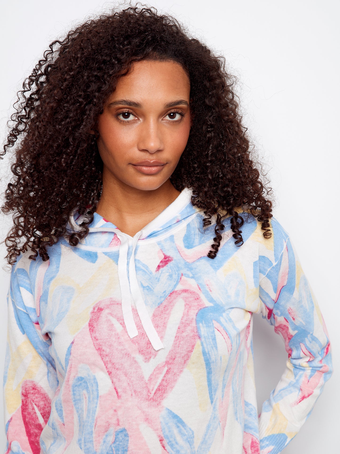 Charlie B Reverse Print L/S Hoodie Sweater Rainbow C2616RR-261B-P073