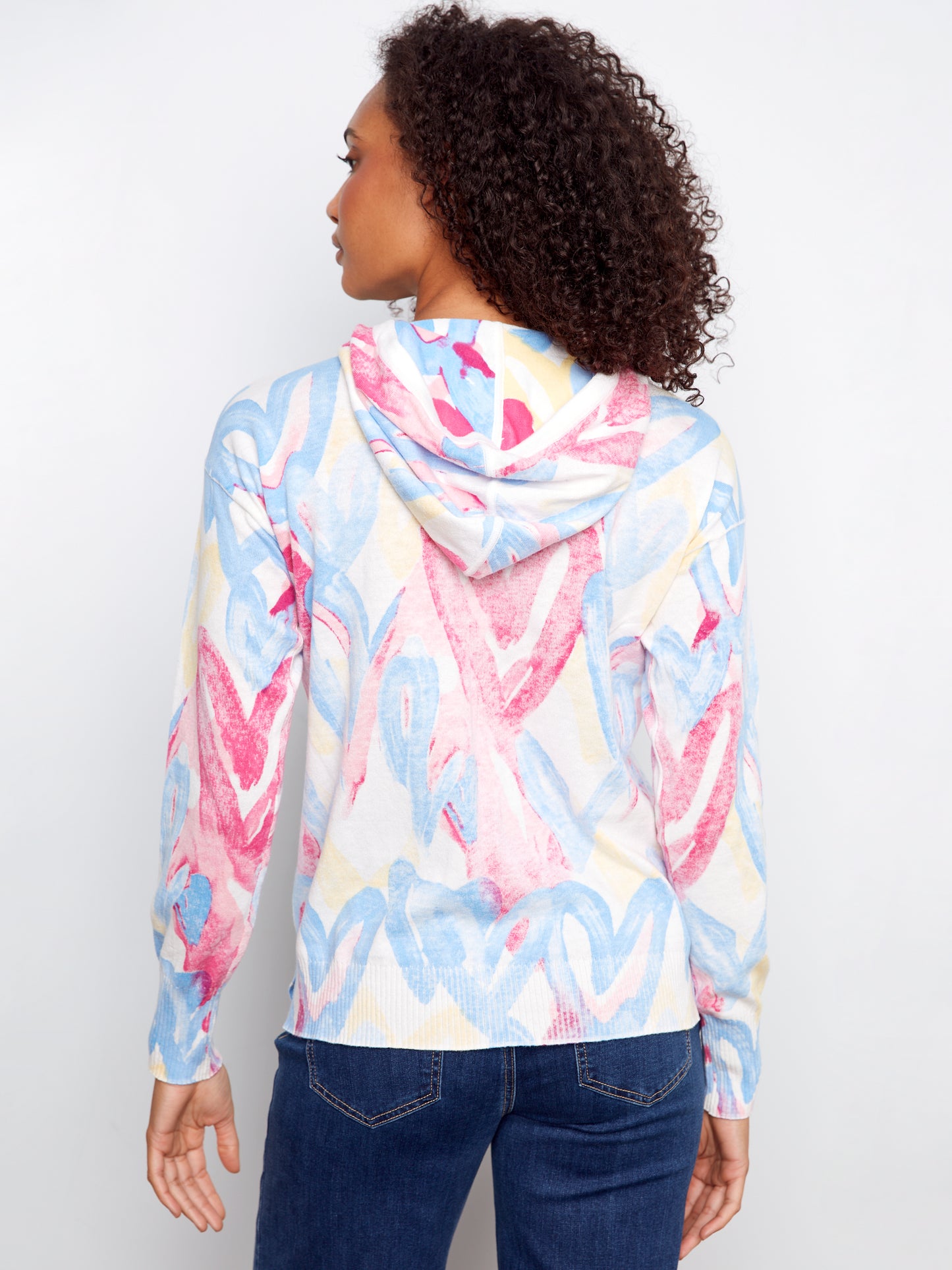 Charlie B Reverse Print L/S Hoodie Sweater Rainbow C2616RR-261B-P073