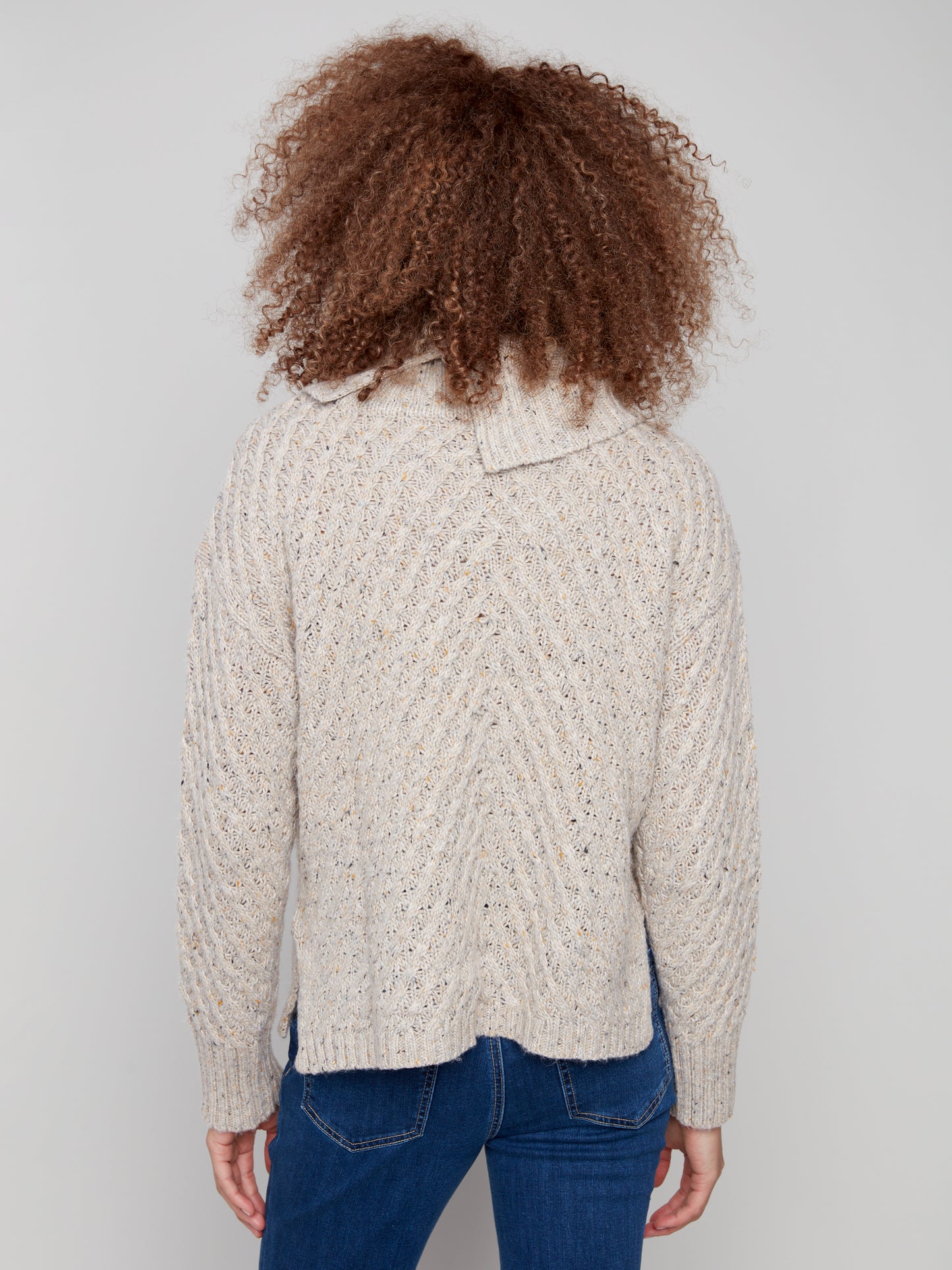 Charlie B Diagonal Cable Sweater H. Oat C2914-969B-905