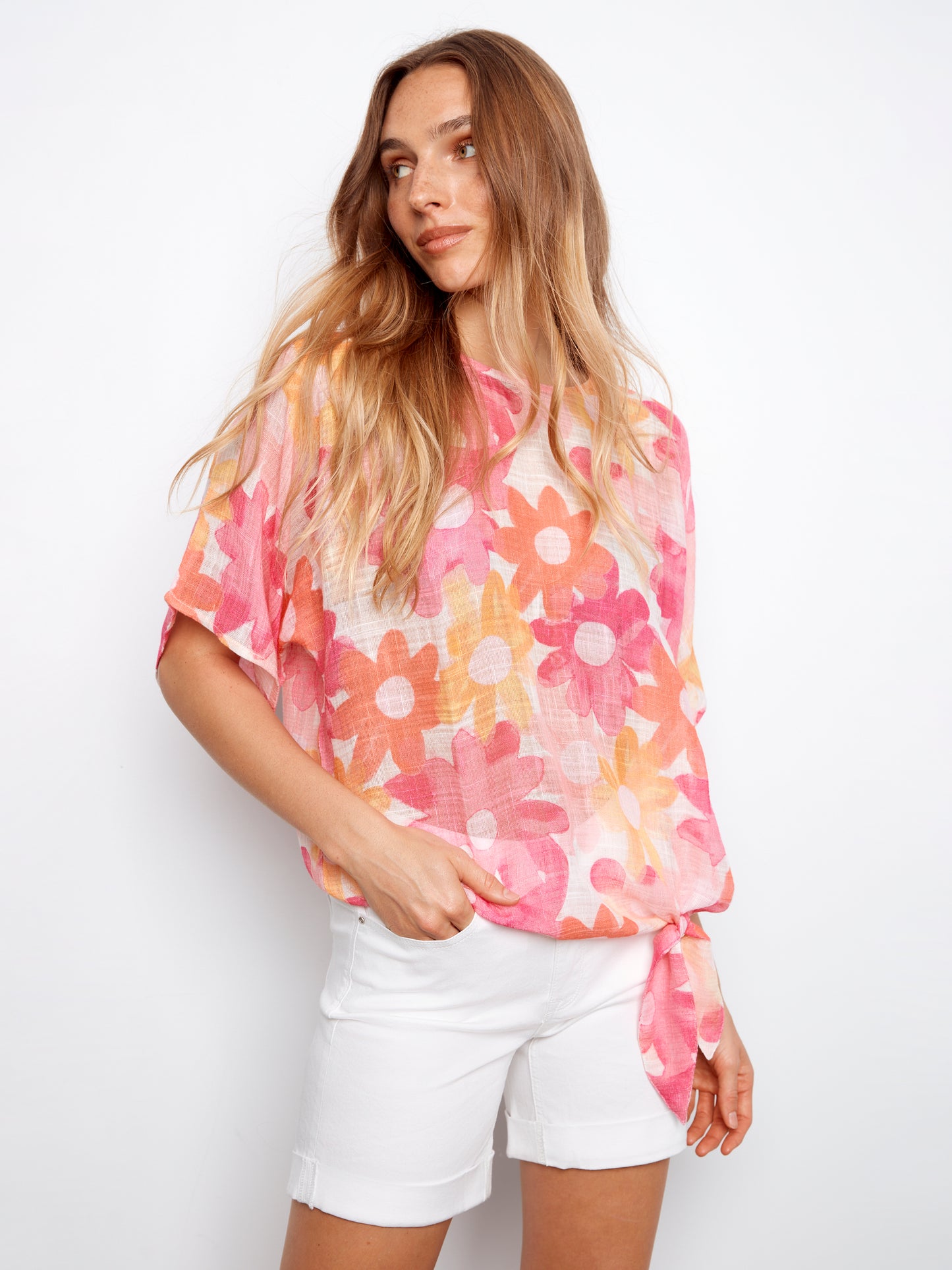 Charlie B Cotton Gauze Blouse Dandy C4403DD-274C-P205