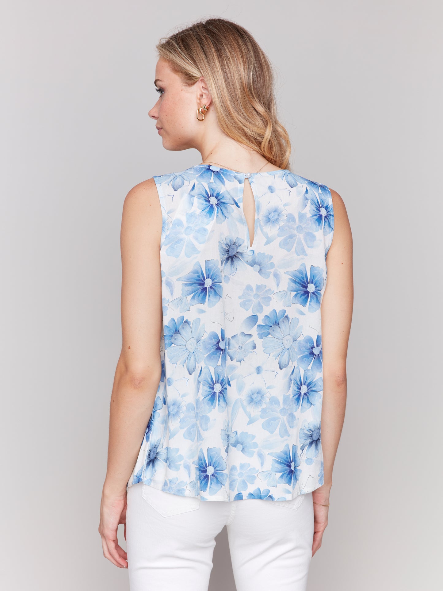 Charlie B Printed Sleeveless Top Celestial C4512RP-808B-P823