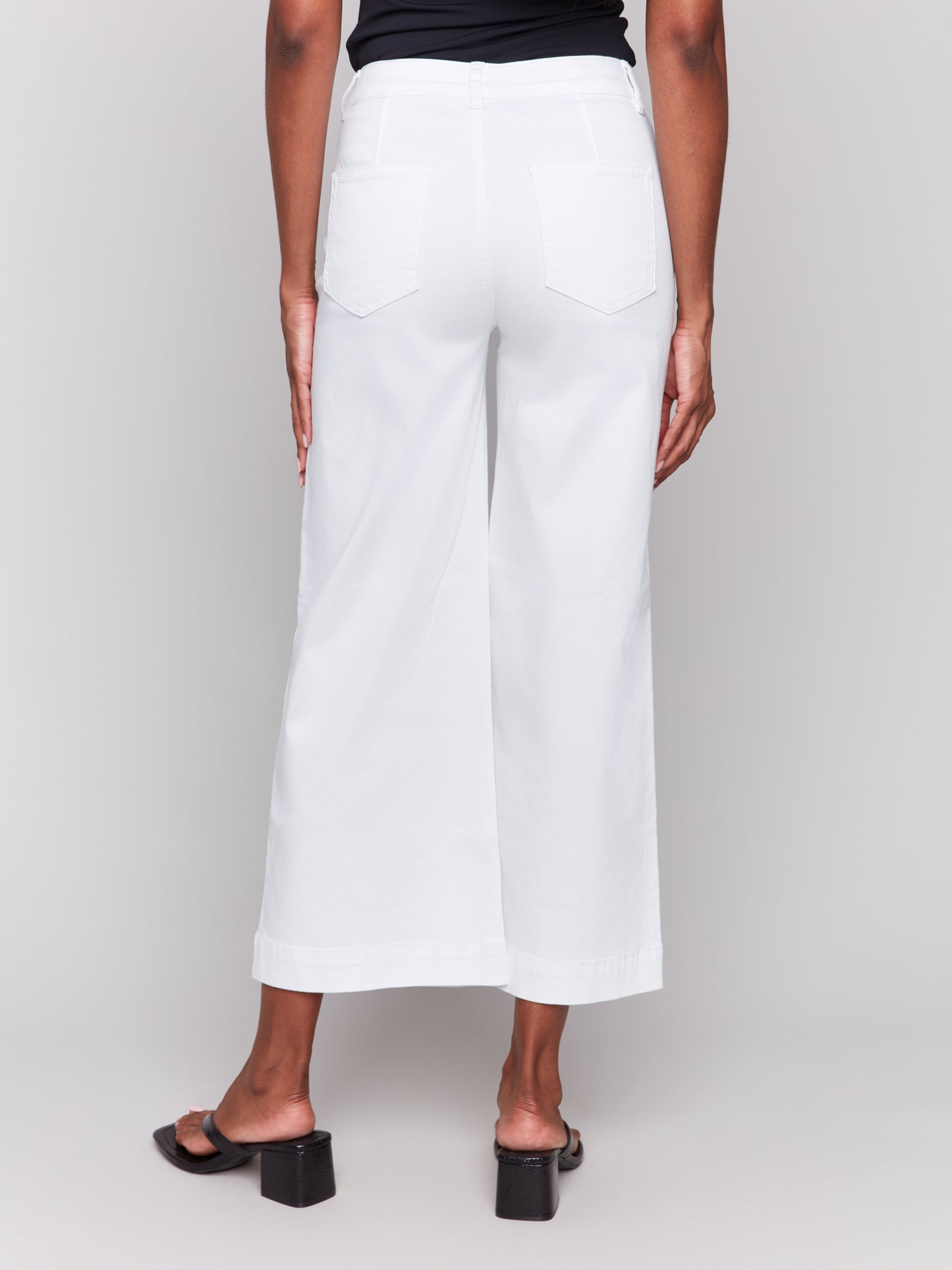 Charlie B Patch Pocket Flare Twill Pants White C5538R-618A-002