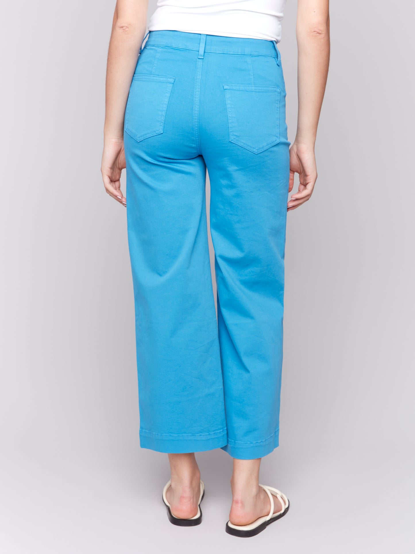 Charlie B Patch Pocket Flare Twill Pants Lagoon C5538R-618A-057