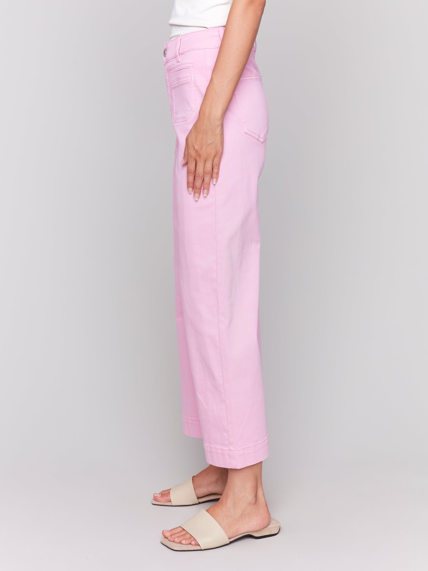 Charlie B Patch Pocket Flare Twill Pants Begonia C5538R-618A-694